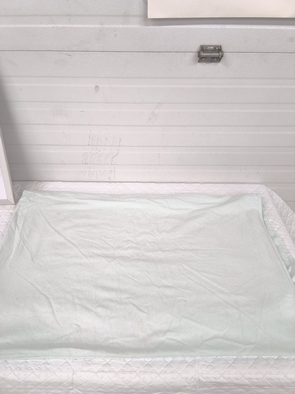 Vintage Soft Light Blue Flannel Flat Sheet - "Cottage Farmhouse"